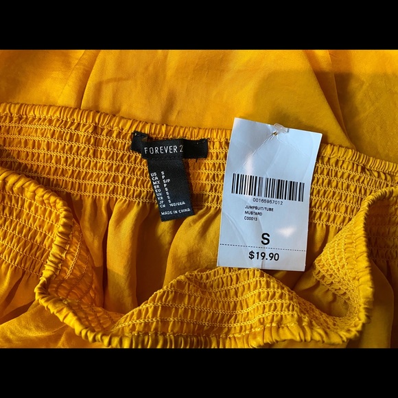 NWT Forever 21 Mustard/Gold Tube Jumpsuit - Picture 9 of 10